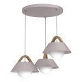 Luster na kabelu FUNDA 3xE27/15W/230V krem boje