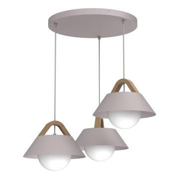 Luster na kabelu FUNDA 3xE27/15W/230V krem boje