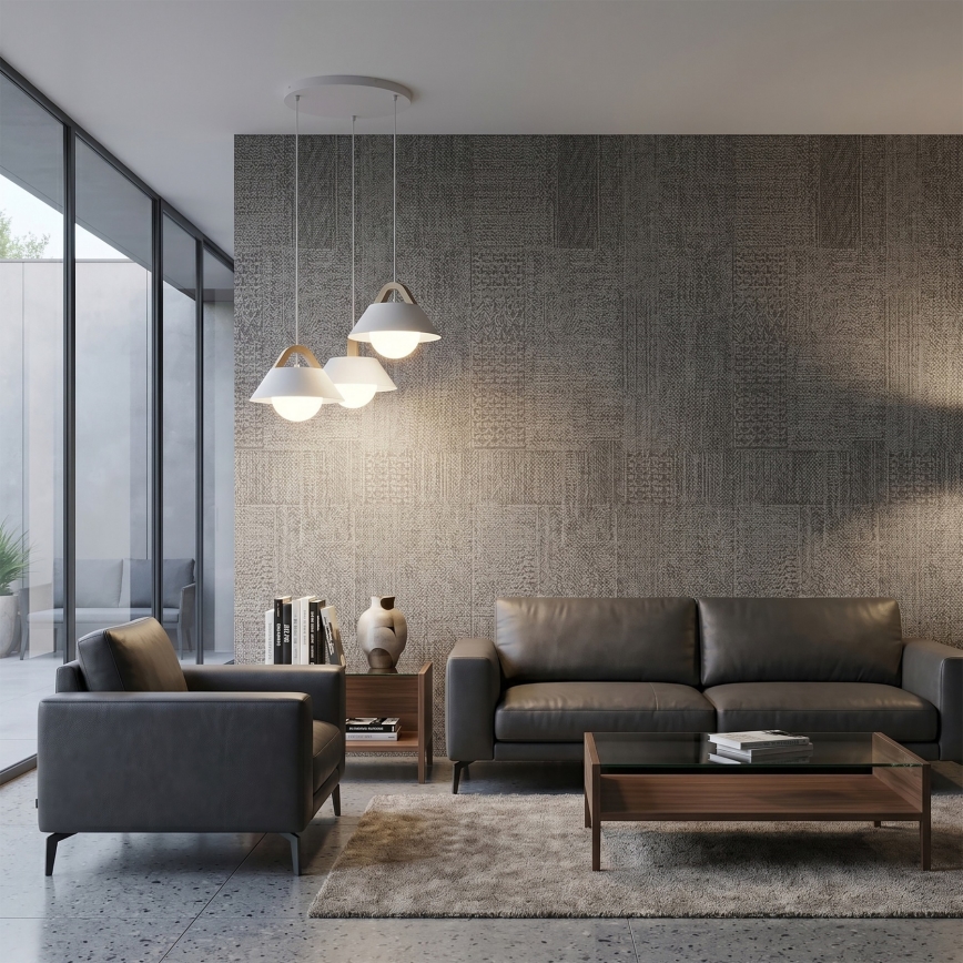 Luster na kabelu FUNDA 3xE27/15W/230V krem boje