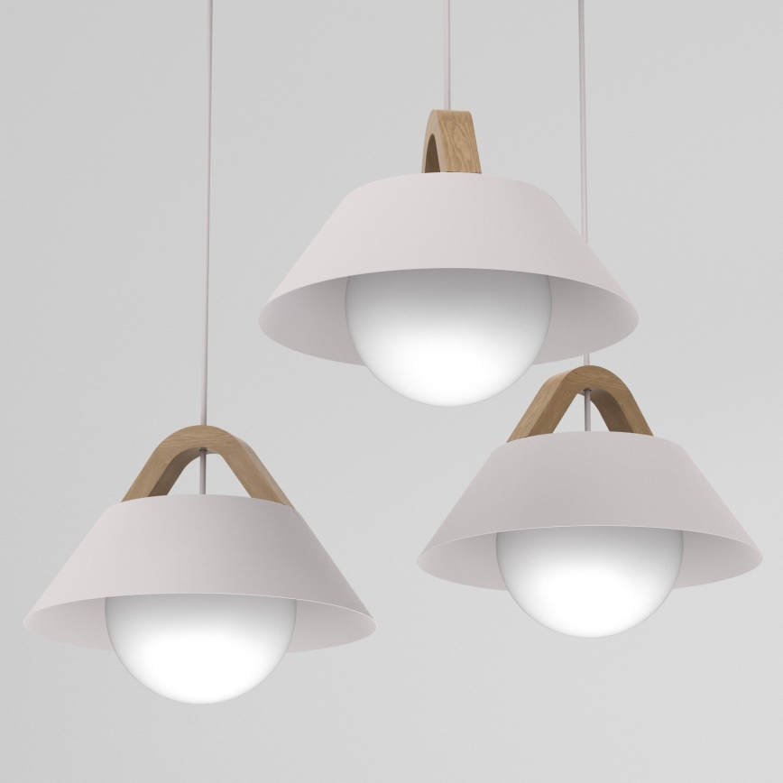 Luster na kabelu FUNDA 3xE27/15W/230V krem boje