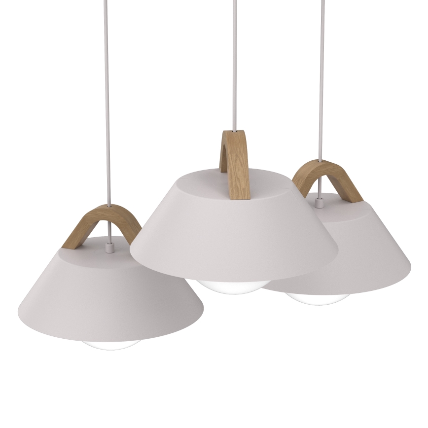 Luster na kabelu FUNDA 3xE27/15W/230V krem boje
