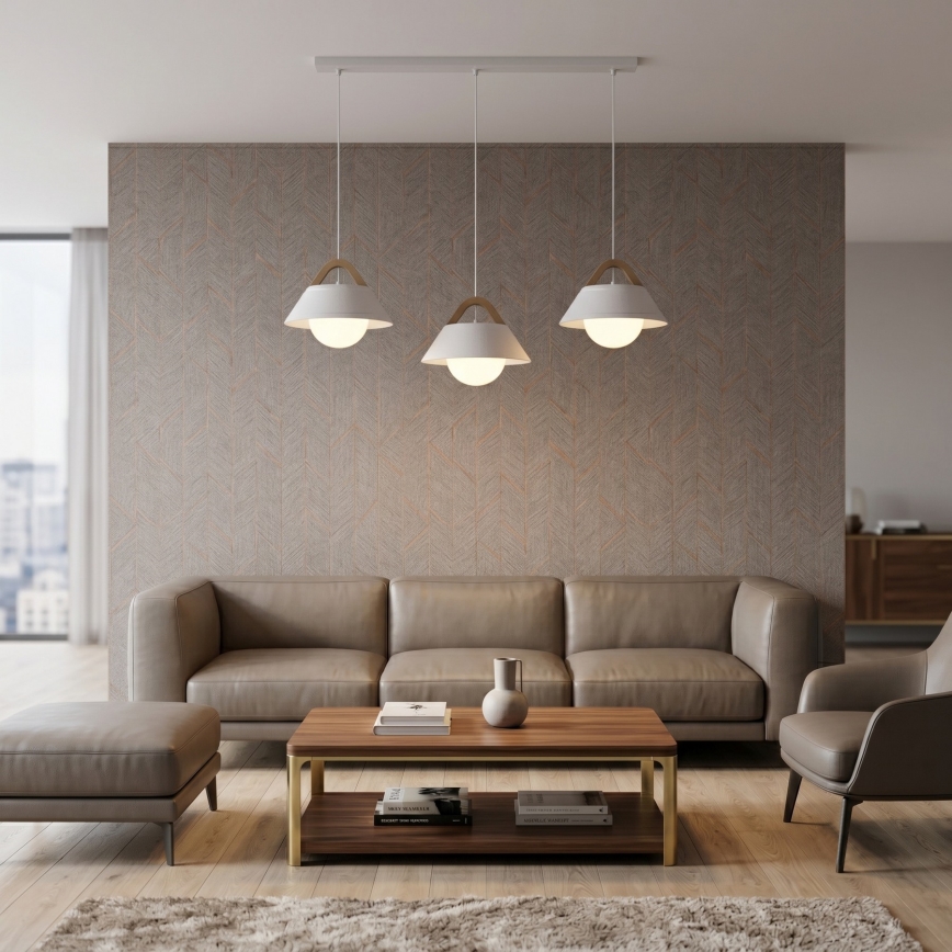 Luster na kabelu FUNDA 3xE27/15W/230V krem