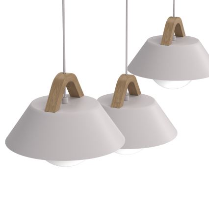 Luster na kabelu FUNDA 3xE27/15W/230V krem