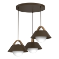 Luster na kabelu FUNDA 3xE27/15W/230V smeđi