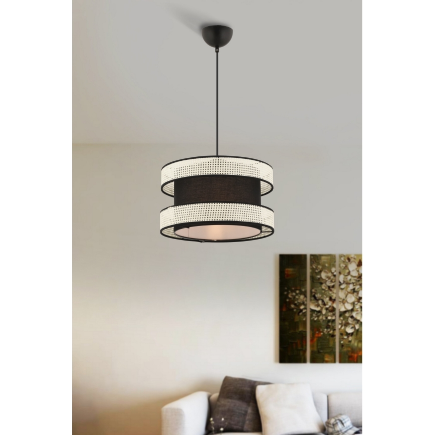 Luster na kabelu HALO 1xE27/60W/230V crni/krem