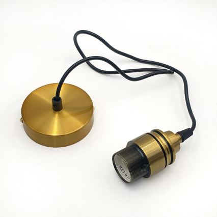 Luster na kabelu HECTOR 1xE27/15W/230V bijela/mesing promjer 20 cm