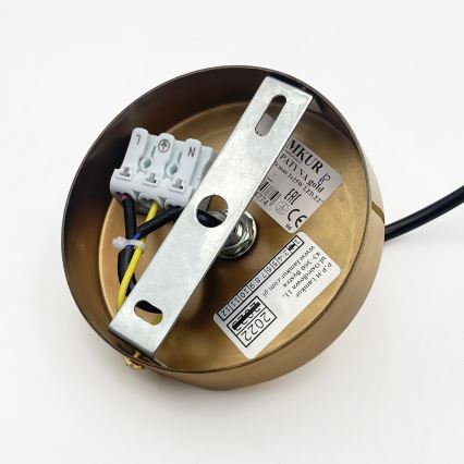 Luster na kabelu HECTOR 1xE27/15W/230V bijela/mesing promjer 20 cm