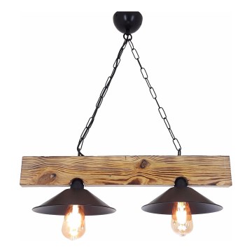 Luster na kabelu HEPSI 2xE27/40W/230V smreka orah