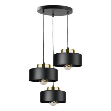 Luster na kabelu IGNIA 3xE27/60W/230V crni