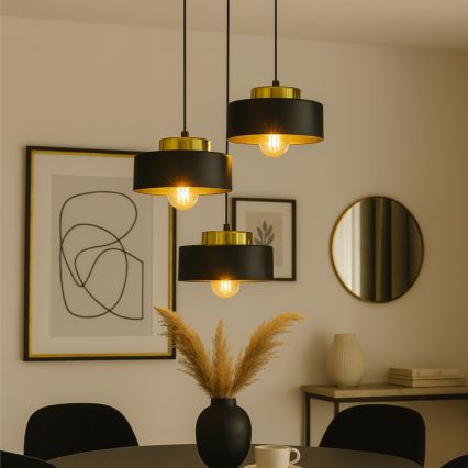 Luster na kabelu IGNIA 3xE27/60W/230V crni