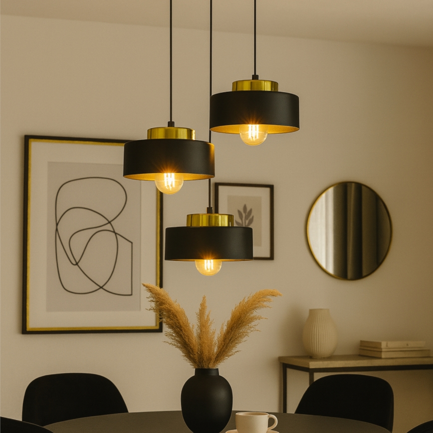 Luster na kabelu IGNIA 3xE27/60W/230V crni