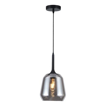 Luster na kabelu MAEVA 1xE27/40W/230V zadimljena crna/crna