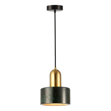 Luster na kabelu MARBLE 1xE27/60W/230V zlatna/zelena/mramorni dekor