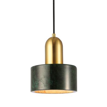 Luster na kabelu MARBLE 1xE27/60W/230V zlatna/zelena/mramorni dekor