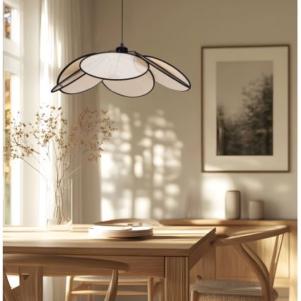 Luster na kabelu MARGARET 1xE27/40W/230V crni/bež