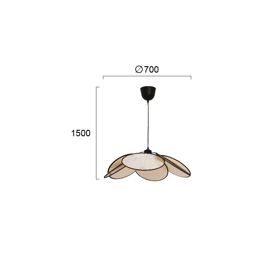 Luster na kabelu MARGARET 1xE27/40W/230V crni/bež