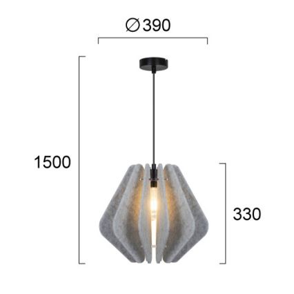 Luster na kabelu MARGARET 1xE27/40W/230V siva