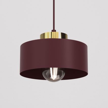 Luster na kabelu MARTI 1xE27/15W/230V burgundski/zlatni