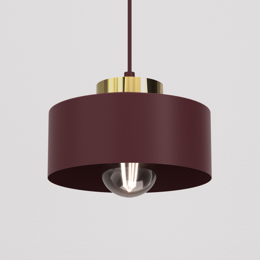 Luster na kabelu MARTI 1xE27/15W/230V burgundski/zlatni