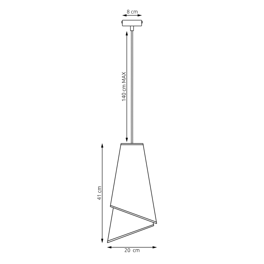 Luster na kabelu MODA 1xE27/15W/230V siva/crna