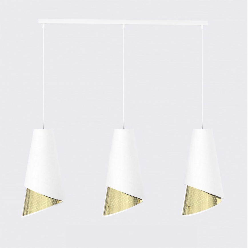 Luster na kabelu MODA 3xE27/15W/230V bijela/zlatna