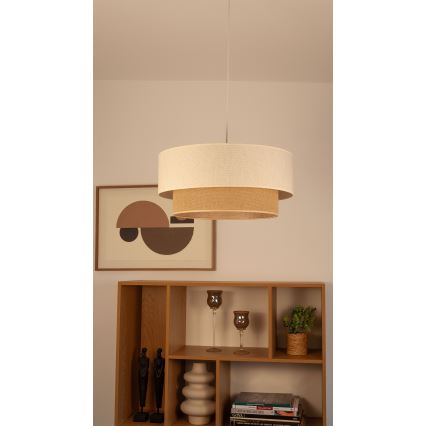 Luster na kabelu NATIA 1xE27/60W/230V Ø 45 cm bijela/smeđa