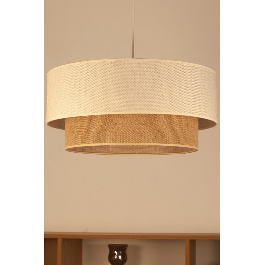 Luster na kabelu NATIA 1xE27/60W/230V Ø 45 cm bijela/smeđa