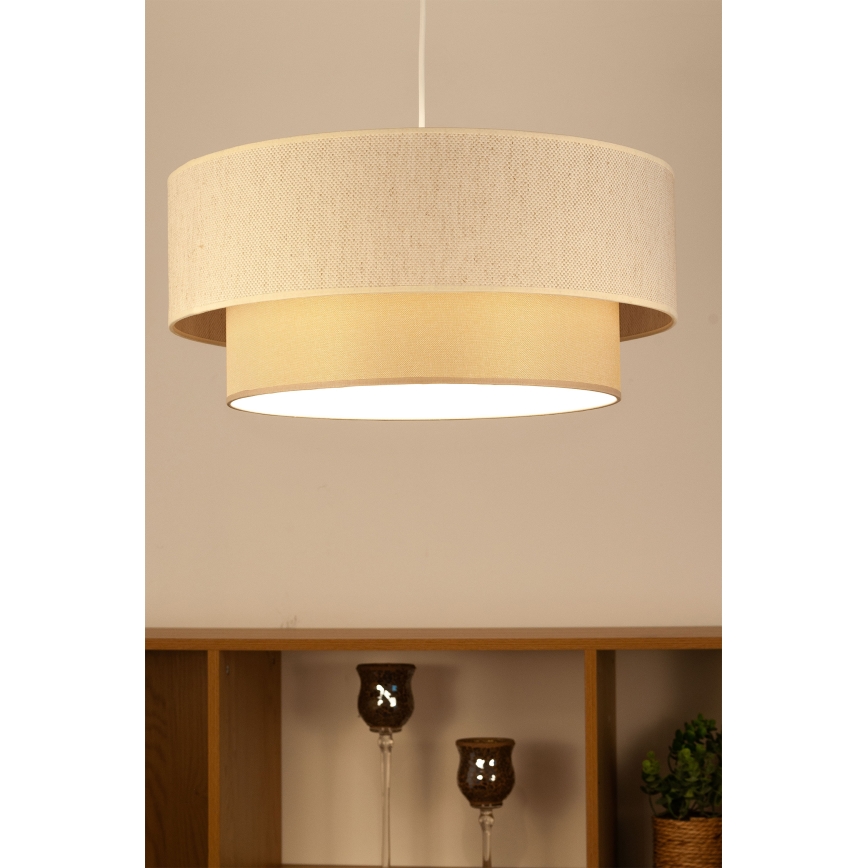 Luster na kabelu NATIA 1xE27/60W/230V Ø 45 cm krem
