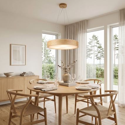 Luster na kabelu NATURAL MODERN 3xE27/15W/230V Ø 47,5 cm borovina