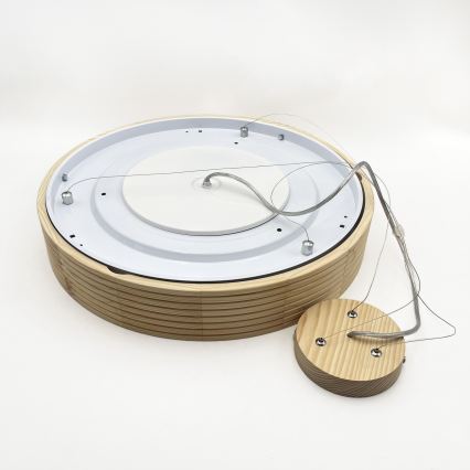 Luster na kabelu NATURAL MODERN 3xE27/15W/230V Ø 47,5 cm borovina