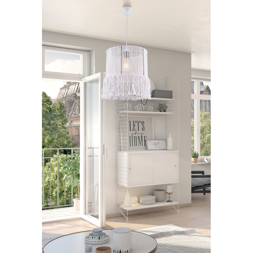 Luster na kabelu NESS MACRAME 1xE27/40W/230V bijela