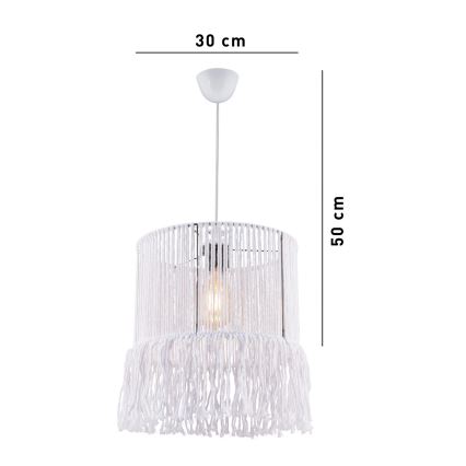 Luster na kabelu NESS MACRAME 1xE27/40W/230V bijela