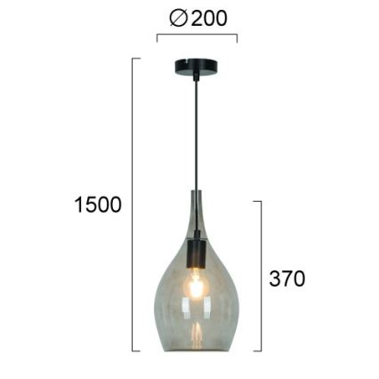 Luster na kabelu NEXT 1xE27/40W/230V zadimljena crna