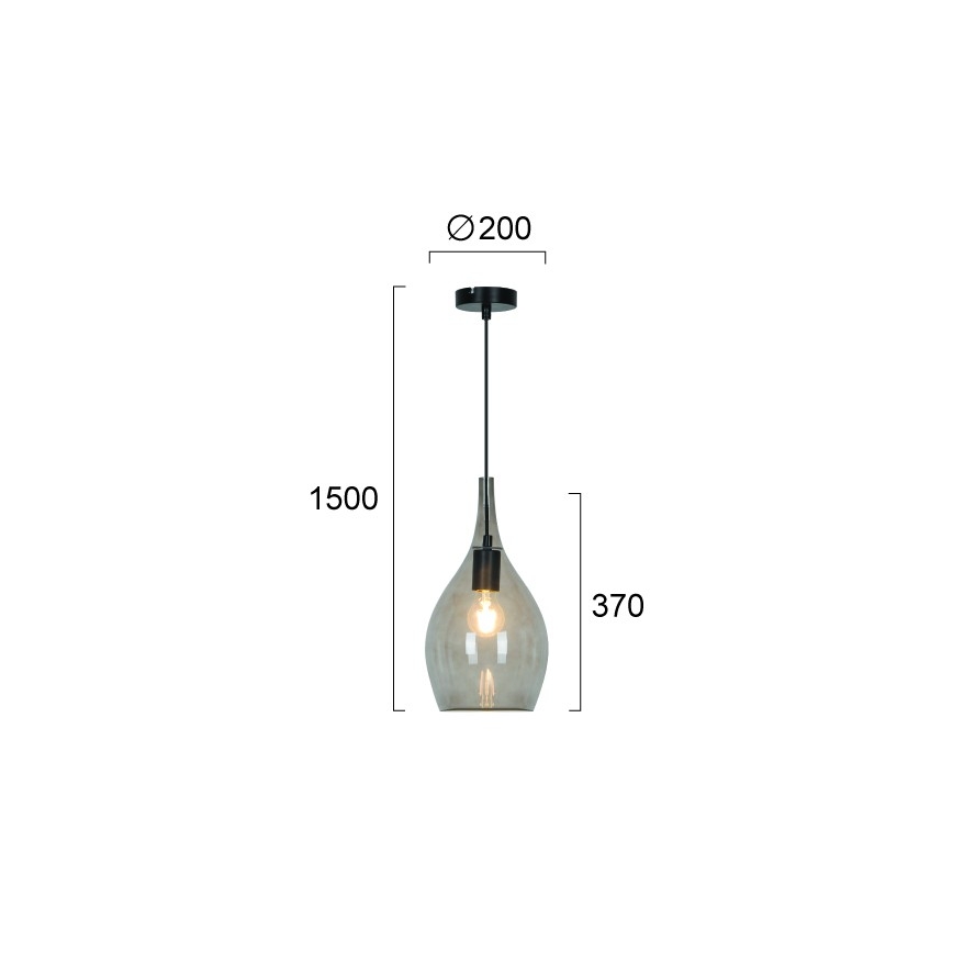 Luster na kabelu NEXT 1xE27/40W/230V zadimljena crna