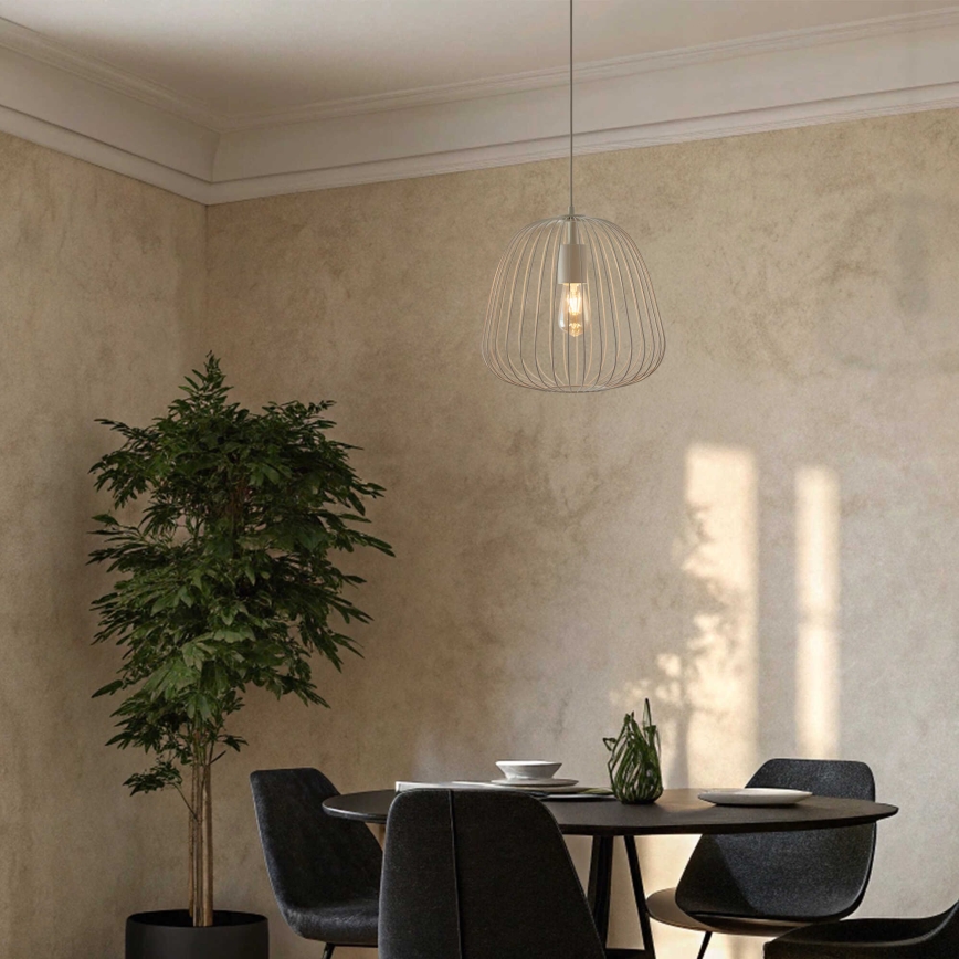 Luster na kabelu OVELLA 1xE27/15W/230V Ø 36 cm krem