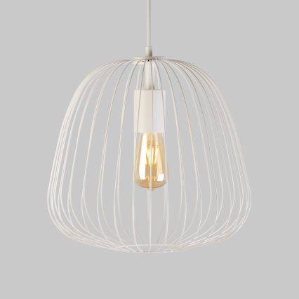 Luster na kabelu OVELLA 1xE27/15W/230V Ø 36 cm krem