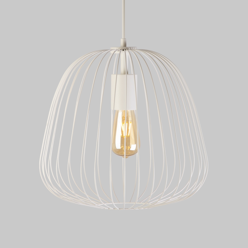 Luster na kabelu OVELLA 1xE27/15W/230V Ø 36 cm krem