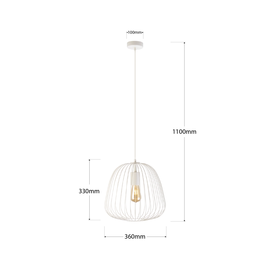 Luster na kabelu OVELLA 1xE27/15W/230V Ø 36 cm krem