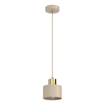 Luster na kabelu PARKLA 1xE27/15W/230V bež/zlatna