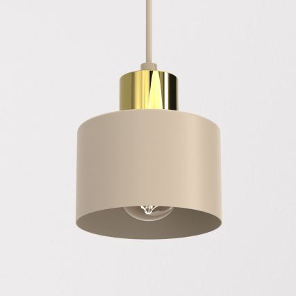 Luster na kabelu PARKLA 1xE27/15W/230V bež/zlatna