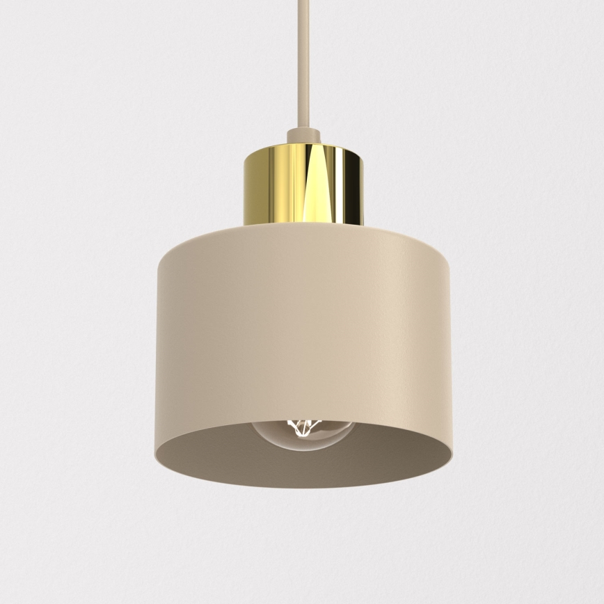 Luster na kabelu PARKLA 1xE27/15W/230V bež/zlatna