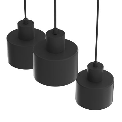 Luster na kabelu PARKLA 3xE27/15W/230V crna