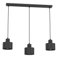 Luster na kabelu PARKLA 3xE27/15W/230V crni