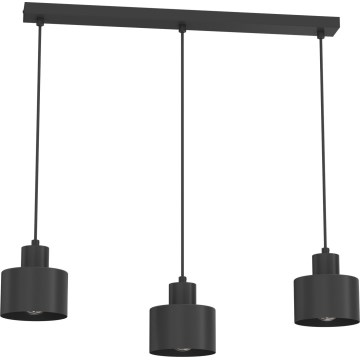 Luster na kabelu PARKLA 3xE27/15W/230V crni