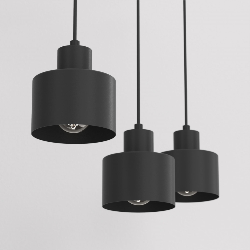 Luster na kabelu PARKLA 3xE27/15W/230V crni