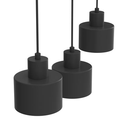 Luster na kabelu PARKLA 3xE27/15W/230V crni