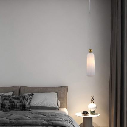 Luster na kabelu PIEGA 1xE14/40W/230V mesing/bijela