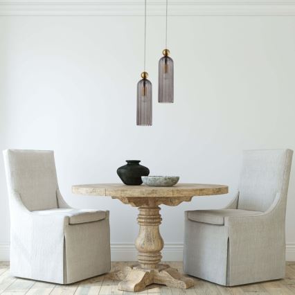 Luster na kabelu PIEGA 1xE14/40W/230V mesing/zadimljena crna