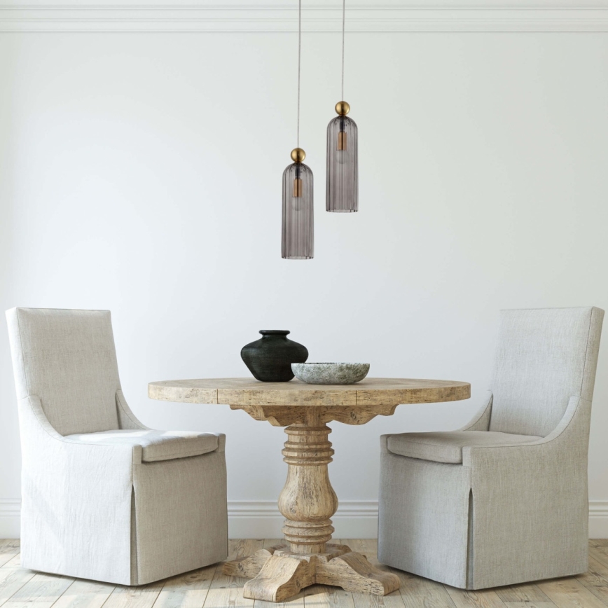 Luster na kabelu PIEGA 1xE14/40W/230V mesing/zadimljena crna