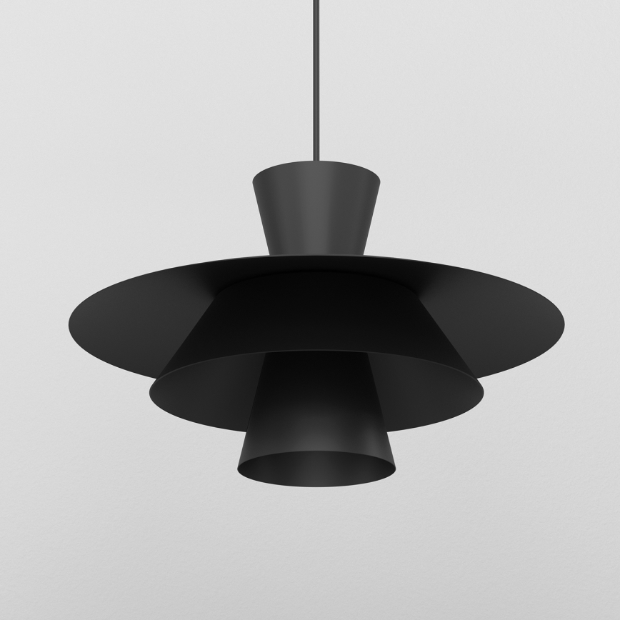 Luster na kabelu PLATO 1xE27/15W/230V crna